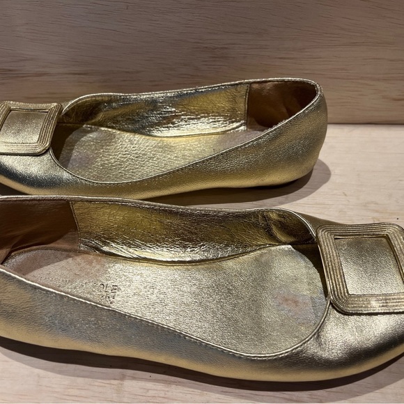 Kenneth Cole Reaction womens shoes slip on Ballet flats Metallic Gold 6.5 - Picture 2 of 12